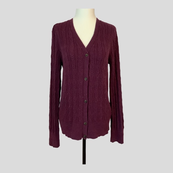 Eddie Bauer Cable Knit Cardigan - Size M - Picture 1 of 5